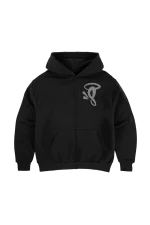 Syna World Black Full Zip Hoodie Grey Logo
